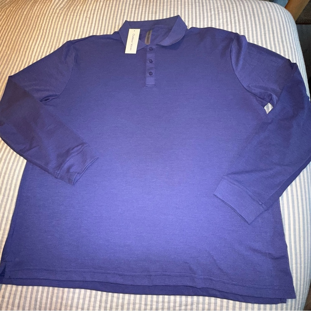 Outdoor‎ Voices Indigo Long Sleeve Polo NWT Size XXXL